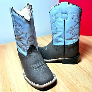 New Toddler 6.5 Old West Blue Brown Cowboy Boots
